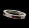 0.35 ctw Ruby and Diamond Ring - 14KT White Gold