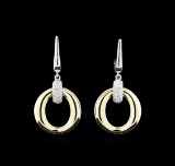 0.33 ctw Diamond Earrings - 14KT Yellow and White Gold