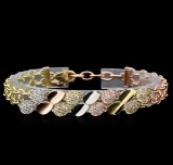 1.35 ctw Diamond Bracelet - 14KT Tri-Tone Gold