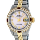 Rolex Two-Tone Diamond and Ruby DateJust Ladies Watch
