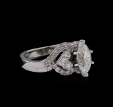 GIA Cert 2.41 ctw Diamond Ring - 18KT White Gold