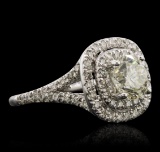 14KT White Gold EGL Certified 2.45 ctw Round Brilliant Cut Diamond Ring