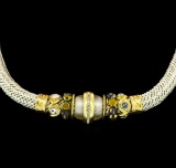 Silk Crystal Necklace - Gold Plated