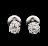 1.21 ctw Diamond Stud Earrings - 14KT White Gold