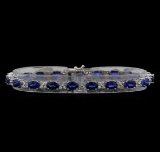 14KT White Gold 11.80 ctw Sapphire and Diamond Bracelet