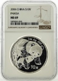 2004 China 10 Yuan Silver Panda Coin NGC MS69