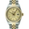 Rolex Two-Tone Gold Champagne Tapestry and Fluted Bezel DateJust Men's Watch