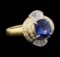 2.27 ctw Sapphire and Diamond Ring - 18KT Yellow Gold