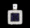0.25 ctw Sapphire and Diamond Pendant - 14KT White Gold