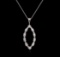 0.50 ctw Diamond Pendant With Chain - 14KT White Gold