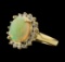 2.42 ctw Opal and Diamond Ring - 14KT Yellow Gold