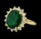 5.43 ctw Emerald and Diamond Ring - 14KT Yellow Gold