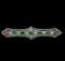 18KT White Gold 1.30 ctw Emerald and Diamond Brooch