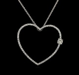 0.95 ctw Diamond Pendant With Chain - 14KT White Gold