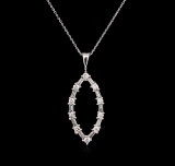 0.50 ctw Diamond Pendant With Chain - 14KT White Gold