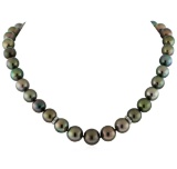 Tahitian Cultured Pearl Necklace With Diamond Clasp