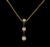 14KT Yellow Gold 0.55 ctw Diamond Pendant With Chain