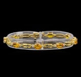 14KT Yellow Gold 6.56 ctw Yellow Sapphire and Diamond Bracelet