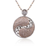 14KT Two-Tone Gold 3.88 ctw Diamond Pendant With Chain