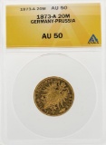 1873-A 20 Mark Germany Prussia Gold Coin ANACS AU50