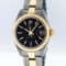 Rolex Two-Tone Black Tapestry Index Oyster Band DateJust Ladies Watch