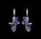 14KT White Gold 11.81 ctw Tanzanite and Diamond Earrings