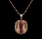 14KT Rose Gold 29.85 ctw Morganite and Diamond Pendant With Chain