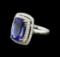 14KT Two-Tone Gold 8.08 ctw Tanzanite and Diamond Ring