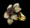 1.60 ctw Ruby and Diamond Ring - 18KT Yellow Gold