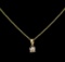 0.10 ctw Diamond Pendant With Chain - 14KT Yellow Gold