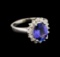 2.44 ctw Tanzanite and Diamond Ring - 14KT White Gold