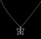 0.60 ctw Diamond Pendant With Chain - 14KT White Gold