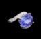 14KT White Gold 5.13 ctw Tanzanite and Diamond Ring