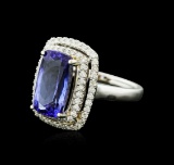 14KT Two-Tone Gold 8.08 ctw Tanzanite and Diamond Ring