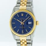 Rolex Two-Tone Blue Index DateJust Men's Watch