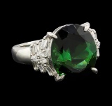 5.89 ctw Tourmaline and Diamond Ring - Platinum