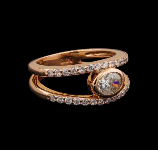 14KT Rose Gold 0.96 ctw Diamond Ring