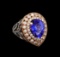 7.31 ctw Tanzanite and Diamond Ring - 14KT Rose Gold