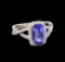 14KT White Gold 1.97 ctw Tanzanite and Diamond Ring