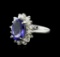 14KT White Gold 4.48 ctw Tanzanite and Diamond Ring