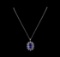 16.62 ctw Tanzanite Pendant With Chain - 14KT White Gold