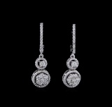 0.70 ctw Diamond Earrings - 14KT White Gold