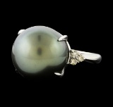 Pearl and Diamond Ring - Platinum