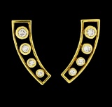 0.42 ctw Diamond Earrings - 18KT Yellow Gold