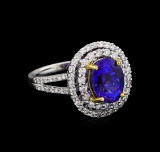 14KT White and Yellow Gold 3.20 ctw Tanzanite and Diamond Ring