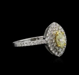 1.15 ctw Yellow Diamond Ring - 14KT White Gold