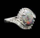 1.80 ctw Black Opal and Diamond Ring - Platinum