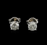 14KT White Gold 1.31 ctw Diamond Stud Earrings