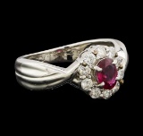 0.39 ctw Ruby and Diamond Ring - Platinum