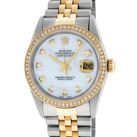 Rolex Two-Tone Diamond Quickset DateJust Men's Watch